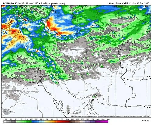 بارش‌های جدید برف و باران